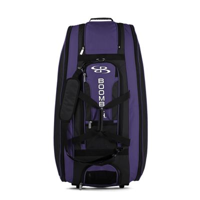 Boombah Beast Rolling Bat Bag - 40" x 14" x 13" - Black/Purple - Holds 8 Bats, Glove and Shoe Compartments