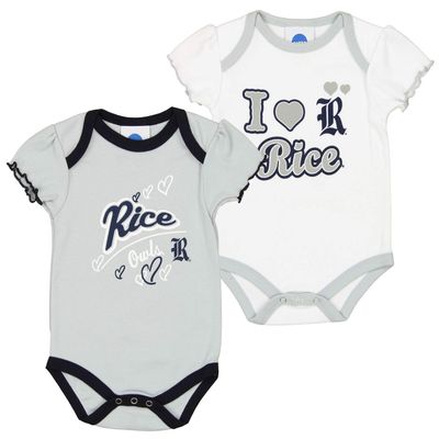 Outerstuff NCAA Baby Rice Owls Biggest Fan 2 Pack Onesies, 18 Months