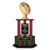 TrophySmack Fantasy Football Trophy - 19-Year Perpetual  26 Customizable Championship Award with Free Engravings (Gold Football | Red Metal Columns) view 1