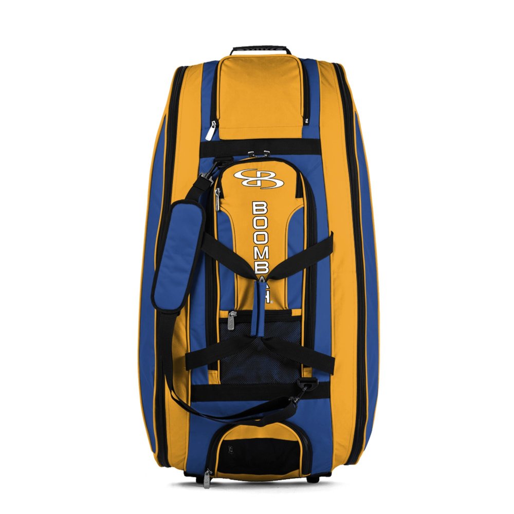 Boombah Beast Rolling Bat Bag - 40" x 14" x 13" - Royal/Gold - Holds 8 Bats, Glove and Shoe Compartments