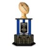 TrophySmack Fantasy Football Trophy - 19-Year Perpetual  26 Customizable Championship Award with Free Engravings (Gold Football | Blue Metal Columns) view 1