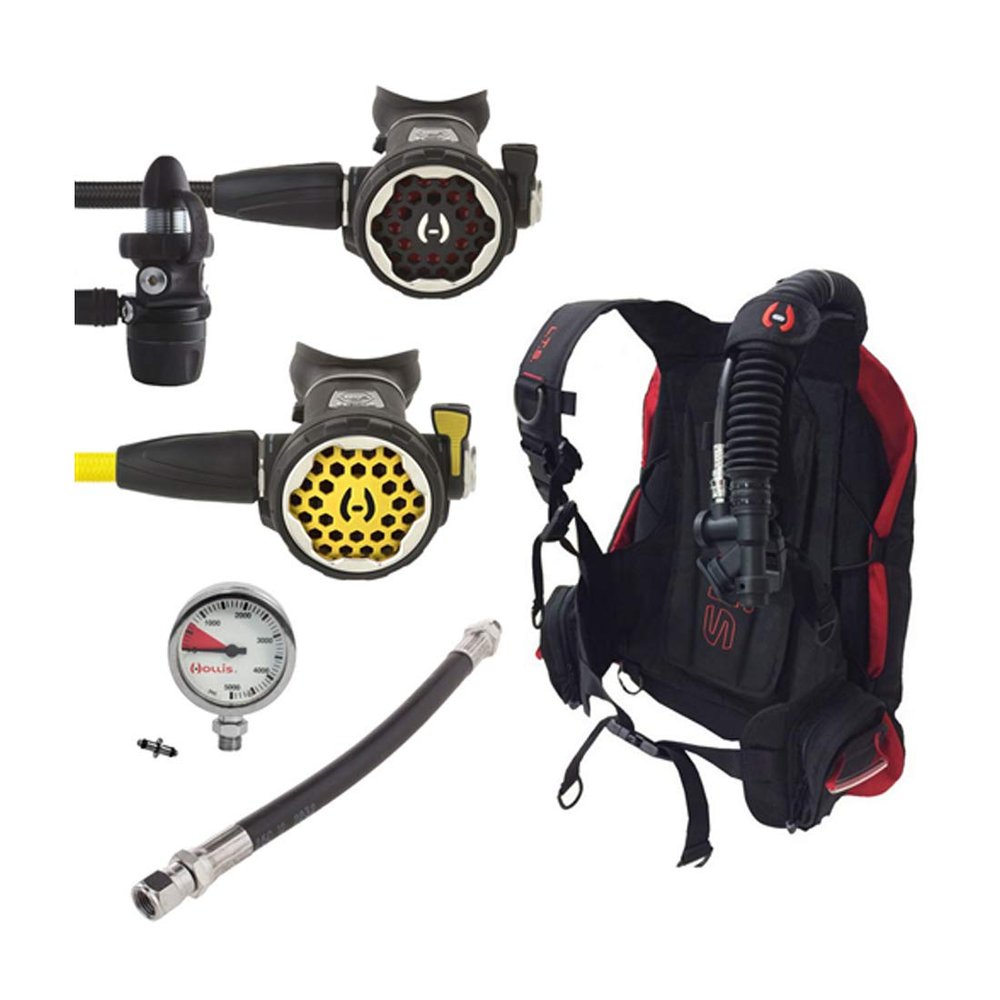 Hollis LTS BC/BCD 150LX Regulator(Yoke) and Octo Scuba Diving Package (Medium)