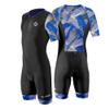 SLS3 Triathlon Suits Mens - Aerodynamic Sleeved Tri Suit Men Lightweight Trisuit with Premium FX Fabrics - 2 Pockets (Blue Edge, X-Large)