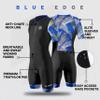 SLS3 Triathlon Suits Mens - Aerodynamic Sleeved Tri Suit Men Lightweight Trisuit with Premium FX Fabrics - 2 Pockets (Blue Edge, X-Large) view 3