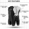 SLS3 Triathlon Suits Mens - Aerodynamic Sleeved Tri Suit Men  Lightweight Trisuit with Premium FX Fabrics - 2 Pockets (Black/Red Geo, Medium) view 3