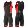 SLS3 Triathlon Suits Mens - Durable Sleeveless Tri Suit Men Triathlon Suit - Lightweight Trisuit with 2 Pockets for Storage (Black/Red Stripes, Small)