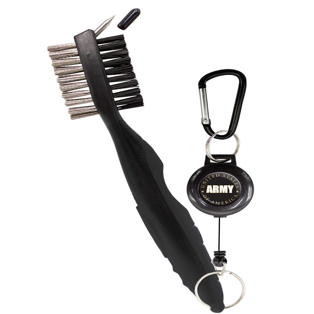 Clip Wipes Army Golf Brush US Army Logo (Black-Army)