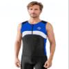 SLS3 Tri Top Men - Sleeveless Mens Triathlon Top PRO Premium FX Material - 3 Pocket Triathlon Shirts for Men (Black/Baltimore Blue, Small) view 1