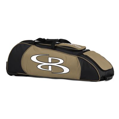 Boombah Spartan Rolling Bat Bag - 38" x 12-1/2" x 12" - Black/Vegas - Holds 4 Bats and Much More