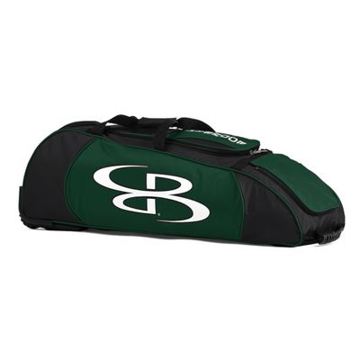 Boombah Spartan Rolling Bat Bag - 38" x 12-1/2" x 12" - Black/Dark Green - Holds 4 Bats and Much More