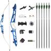 12-40lbs Archery Takedown Recurve Bow and Arrows Set 66" 68" 70" Aluminum Alloy Riser Hunting Target Practice Bow Traditional Longbow with Bow Archery Accessories (66" Blue, 16lbs) view 1