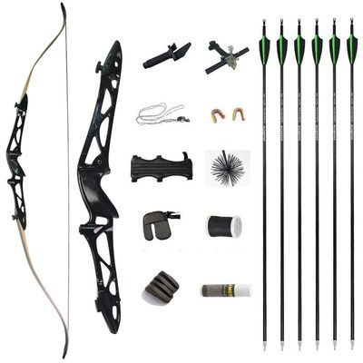 12-40lbs Archery Takedown Recurve Bow and Arrows Set 66" 68" 70" Aluminum Alloy Riser Hunting Target Practice Bow Traditional Longbow with Bow Archery Accessories (68" Black, 24lbs)