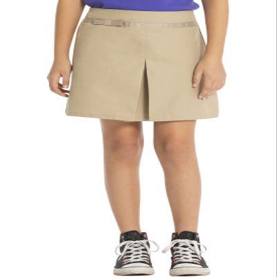 Classroom School Uniforms Girls' Scooter with Single Pleat and Ribbon Bow Detail, Khaki, 14H