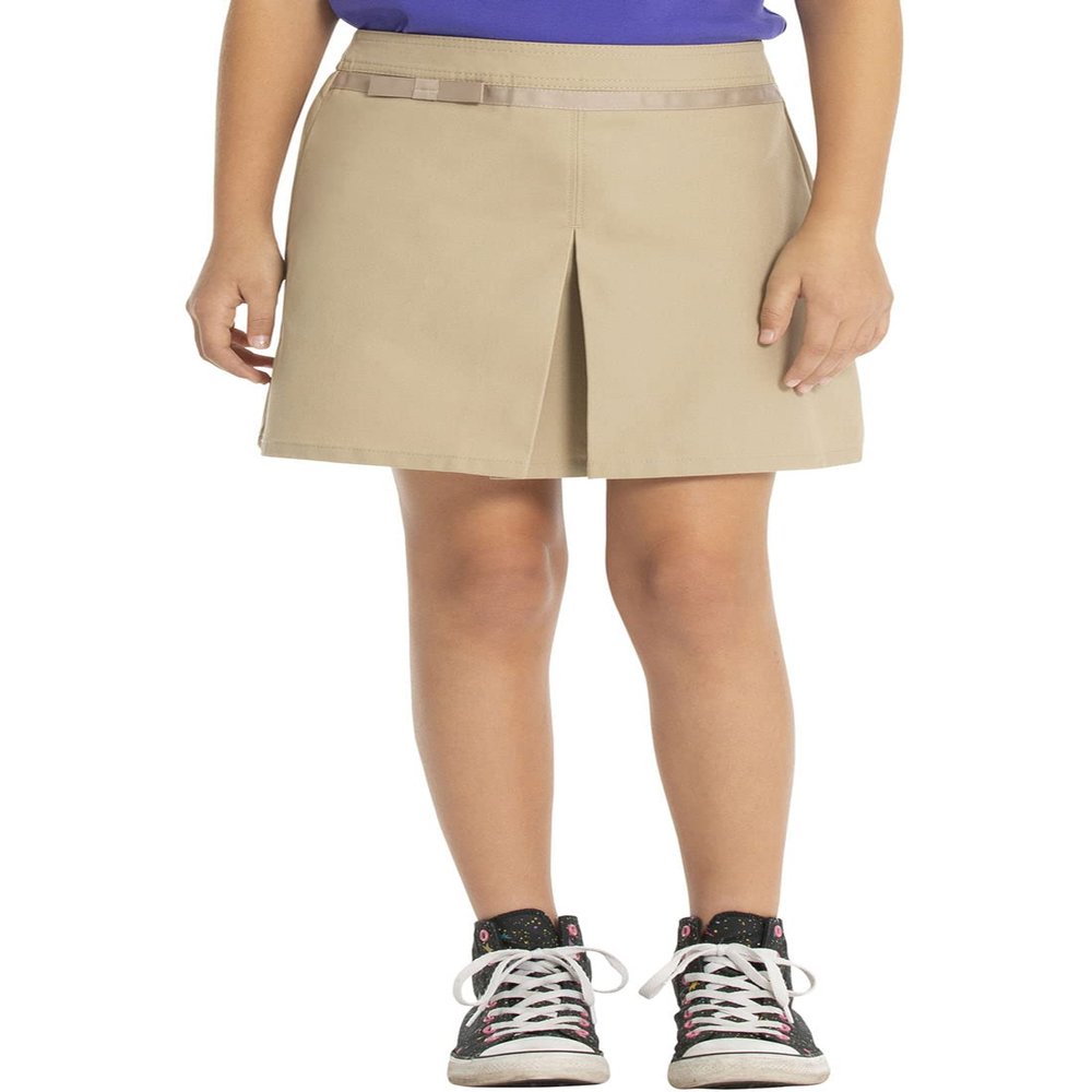 Classroom School Uniforms Girls' Scooter with Single Pleat and Ribbon Bow Detail, Khaki, 14H