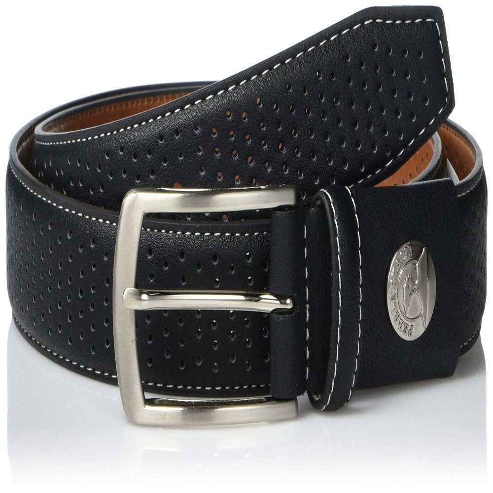 35Mm Men's Perforated Pebble Beach Leather Belt