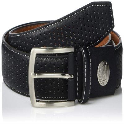 35Mm Men's Perforated Pebble Beach Leather Belt