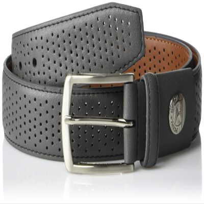 35Mm Men's Perforated Pebble Beach Leather Belt