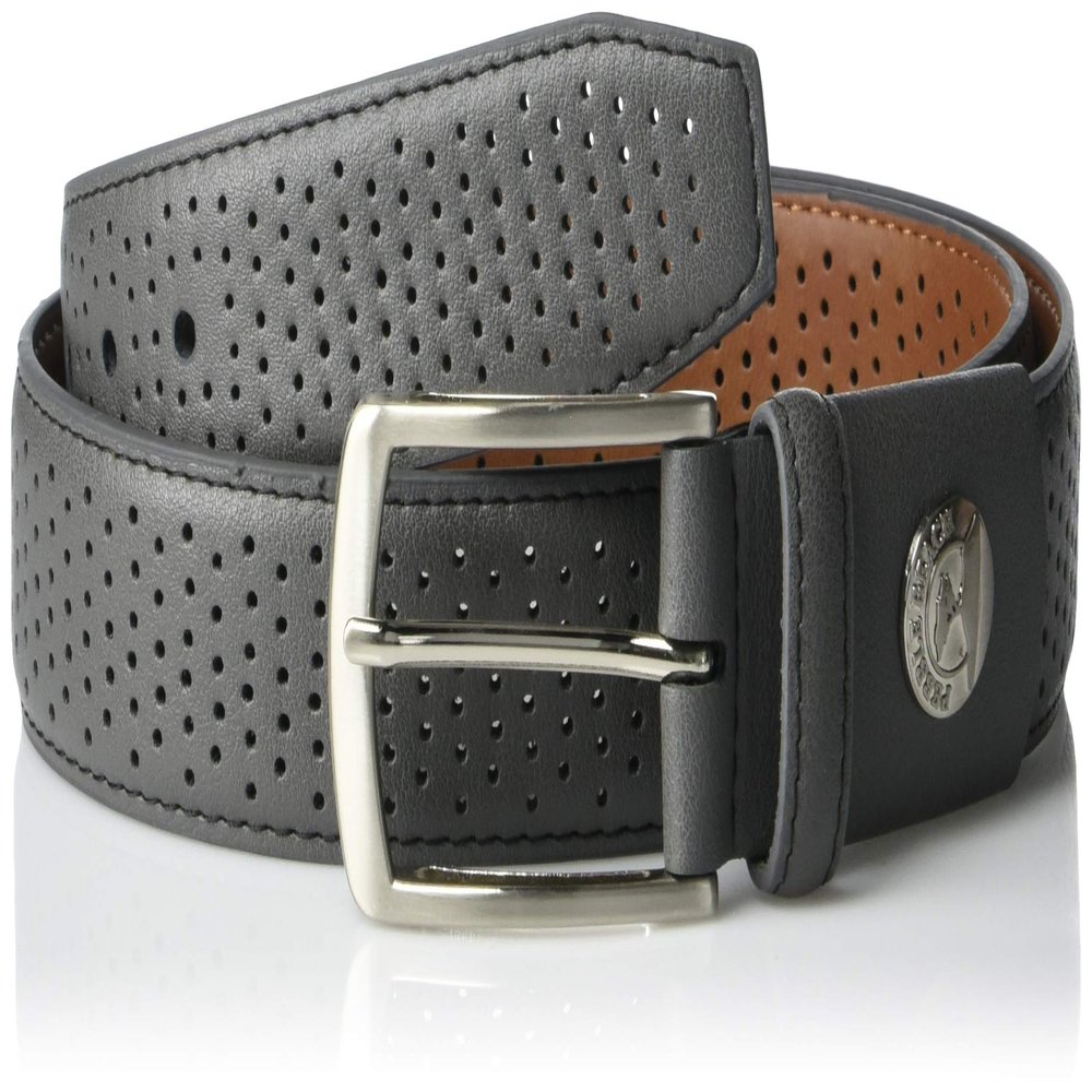35Mm Men's Perforated Pebble Beach Leather Belt