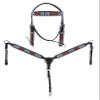 CHALLENGER Horse Western Floral Tooled Laced Browband Tack Set Bridle Headstall Breast Collar 78HR03B view 1
