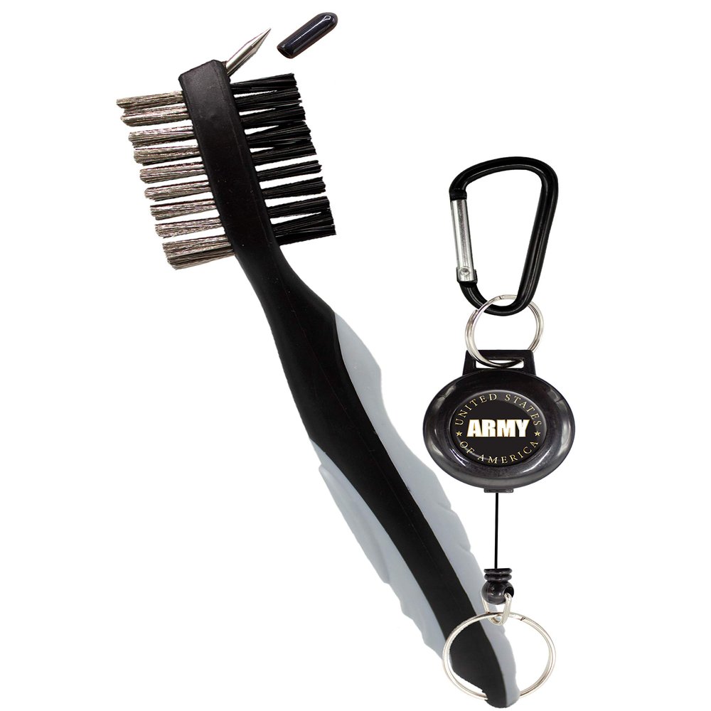 Clip Wipes Army Golf Brush US Army Logo (Silver-Army)