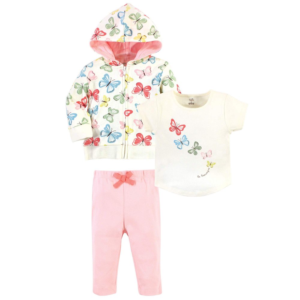 Unisex Baby and Toddler Organic Cotton Hoodie, Bodysuit/Tee Top and Pant