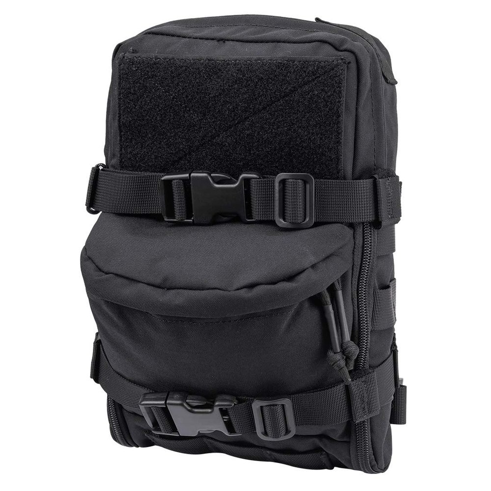IDOGEAR Mini MOLLE Hydration Pouch Tactical Water Reservoir Bag Outdoor Water Bladder Carrier Pack for Tactical Backpack Gears 500D Nylon (C:Black)