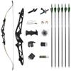 12-40lbs Archery Takedown Recurve Bow and Arrows Set 66" 68" 70" Aluminum Alloy Riser Hunting Target Practice Bow Traditional Longbow with Bow Archery Accessories (70" Black, 32lbs) view 1