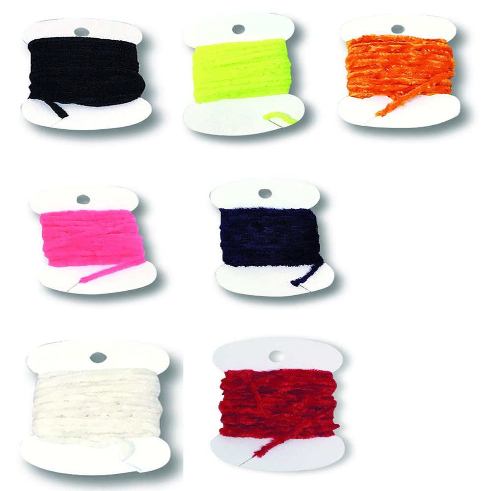 Creative Angler 7-Color Rayon Chenille Fly Tying Thread for Fly Fishing, Fly Tying Material, Essential for Fly Tying Supplies for Fly Anglers, 2 Yards - Medium