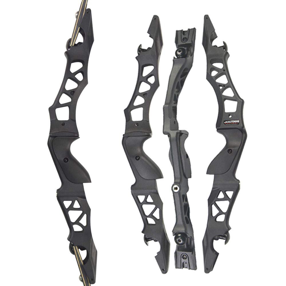 21" Archery Recurve Bow Riser Handle Aluminum Alloy ILF Bow Riser Takedown Bow Grip Right Handed for Recurve Bow Accessories (Black)