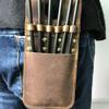 Weatlake Cow Leather Archery Arrow Quiver Pocket Holder Pouch Bag Side Hip Belt Waist Brown view 3