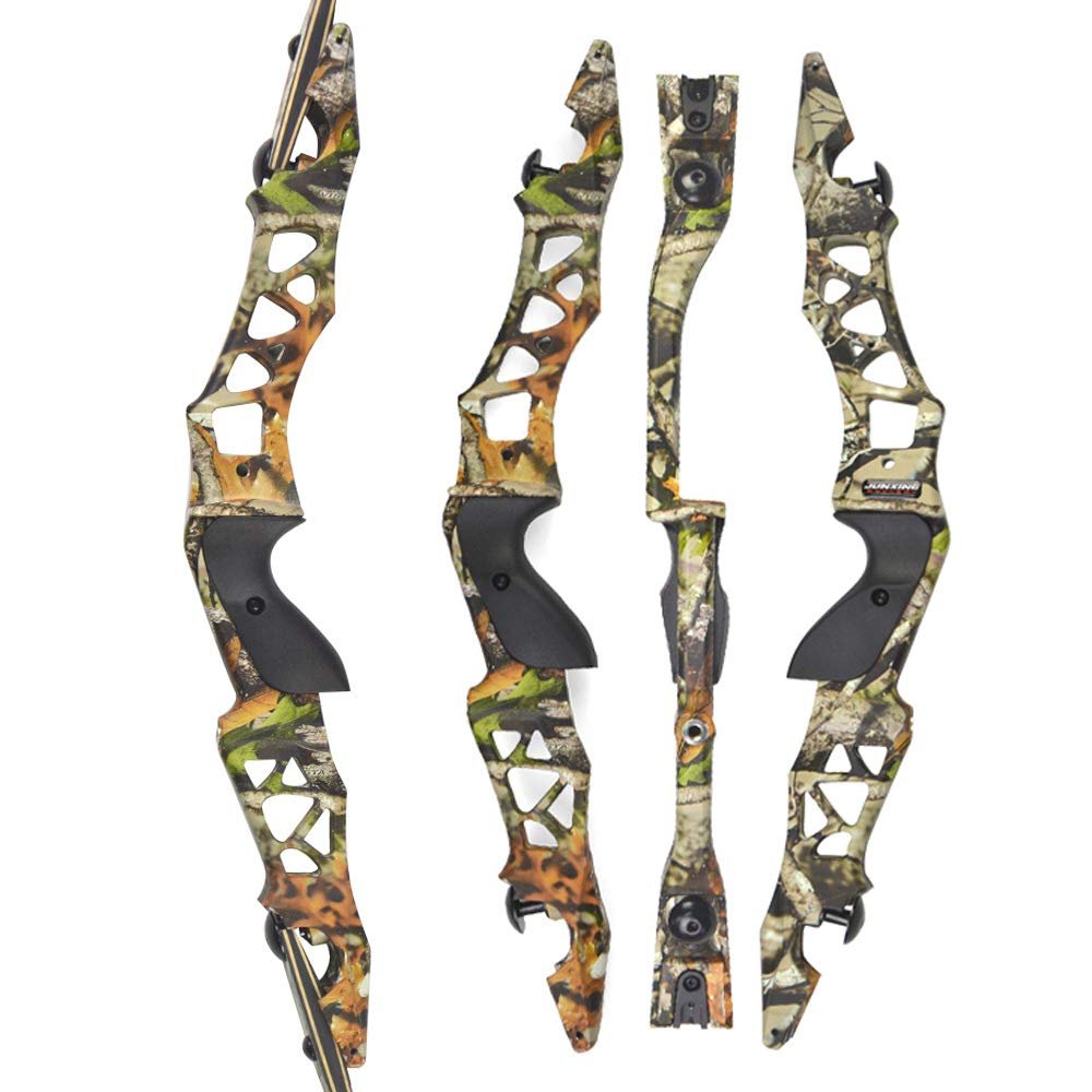 21" Archery Recurve Bow Riser Handle Aluminum Alloy ILF Bow Riser Takedown Bow Grip Right Handed for Recurve Bow Accessories (camo)