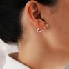 Safety Pin Earring 925 Sterling Silver Safety Pin Earrings for Women Punk Small Paperclip Hoop Earrings view 2