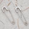 Safety Pin Earring 925 Sterling Silver Safety Pin Earrings for Women Punk Small Paperclip Hoop Earrings view 4