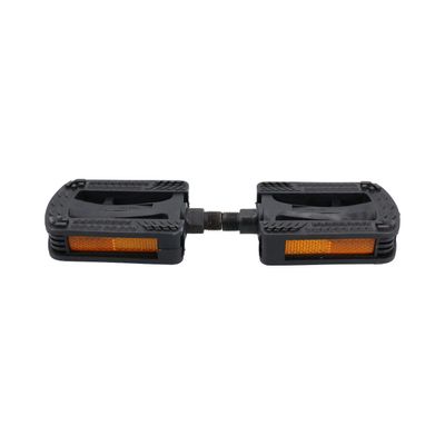 Resin Rubber Grip Pedal 9/16" Bicycle Cycle Bike Amber Reflectors Anti-Slip