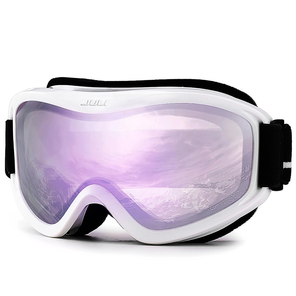JULI Snowboard & Ski Goggles - Premium Snow GogglesArctic White/Purple Sapphire