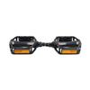 AB Tools Alloy Platform Pedals 9/16" Mountain Bicycle Cycle Bike MTB Amber Reflectors view 1
