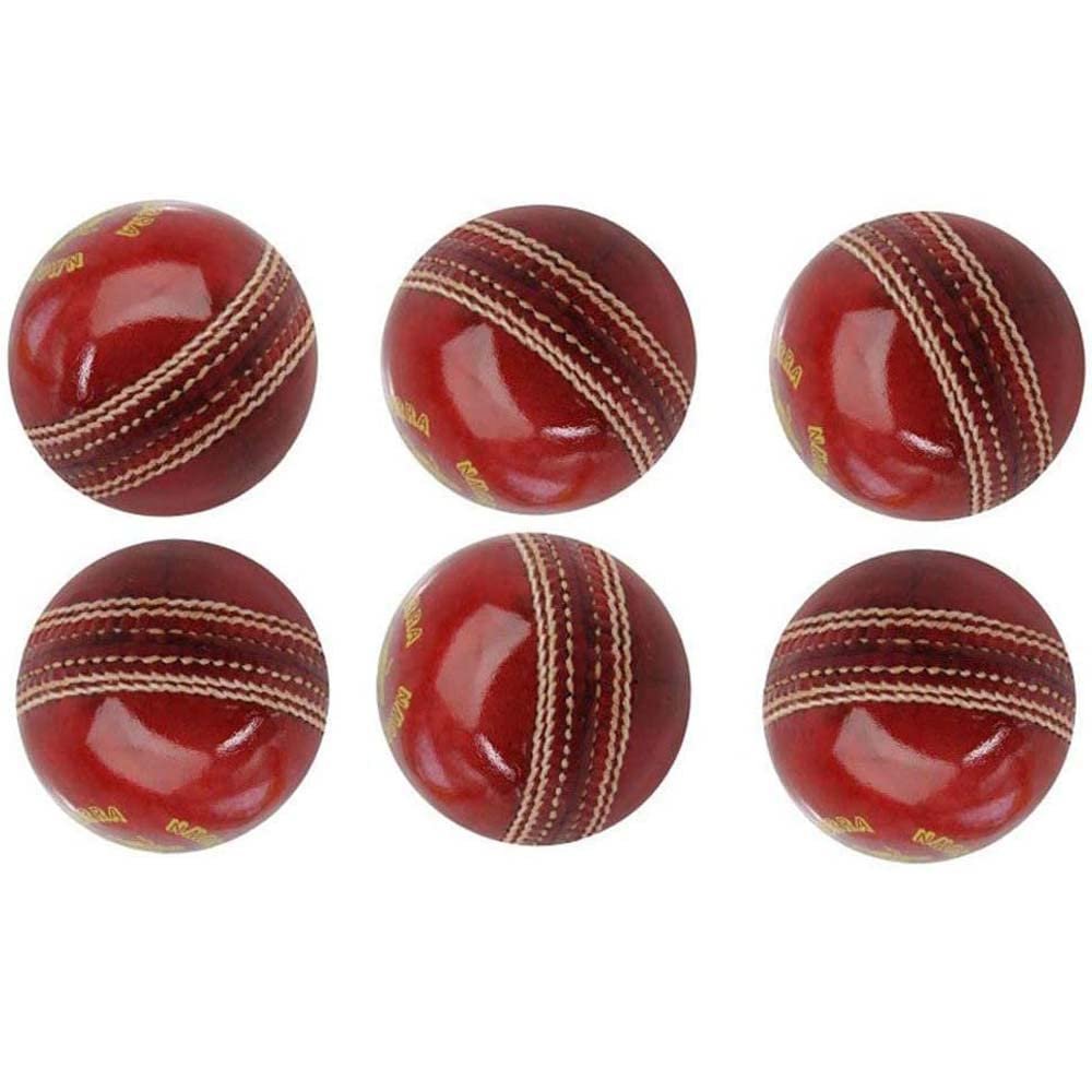 AnNafi Red Cricket Ball | Red Color Leather Cricket Balls For Practice A Grade Handstitched | Senior Official Hard & Seasoned |No Stamp For Indoor and Outdoor Practice & Training Cricket Ball (6)