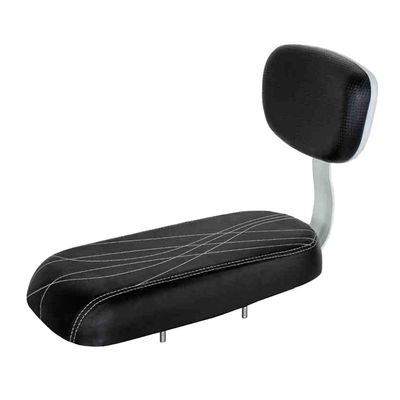 Bicycle Rear Seat Cushion Bike Back Seat Safety Cushion with Back Rest Comfortable Saddle (Black)
