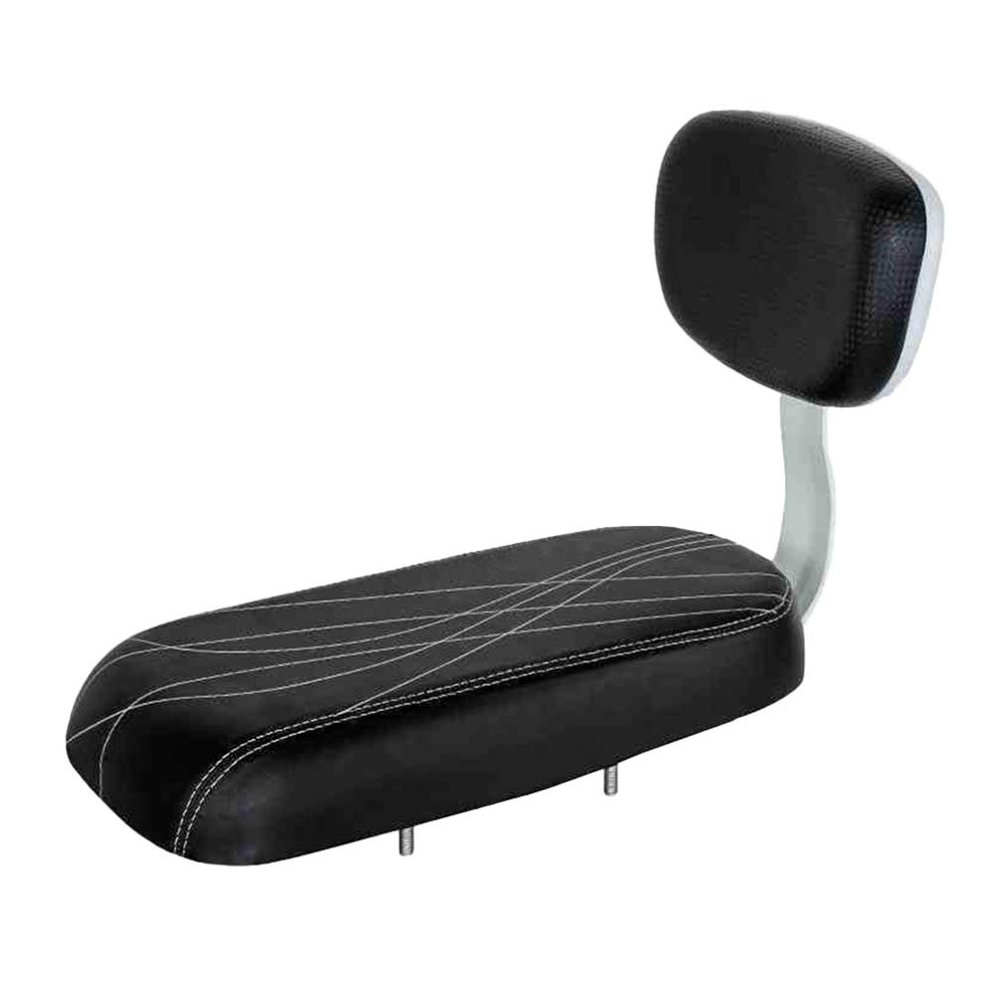 Bicycle Rear Seat Cushion Bike Back Seat Safety Cushion with Back Rest Comfortable Saddle (Black)