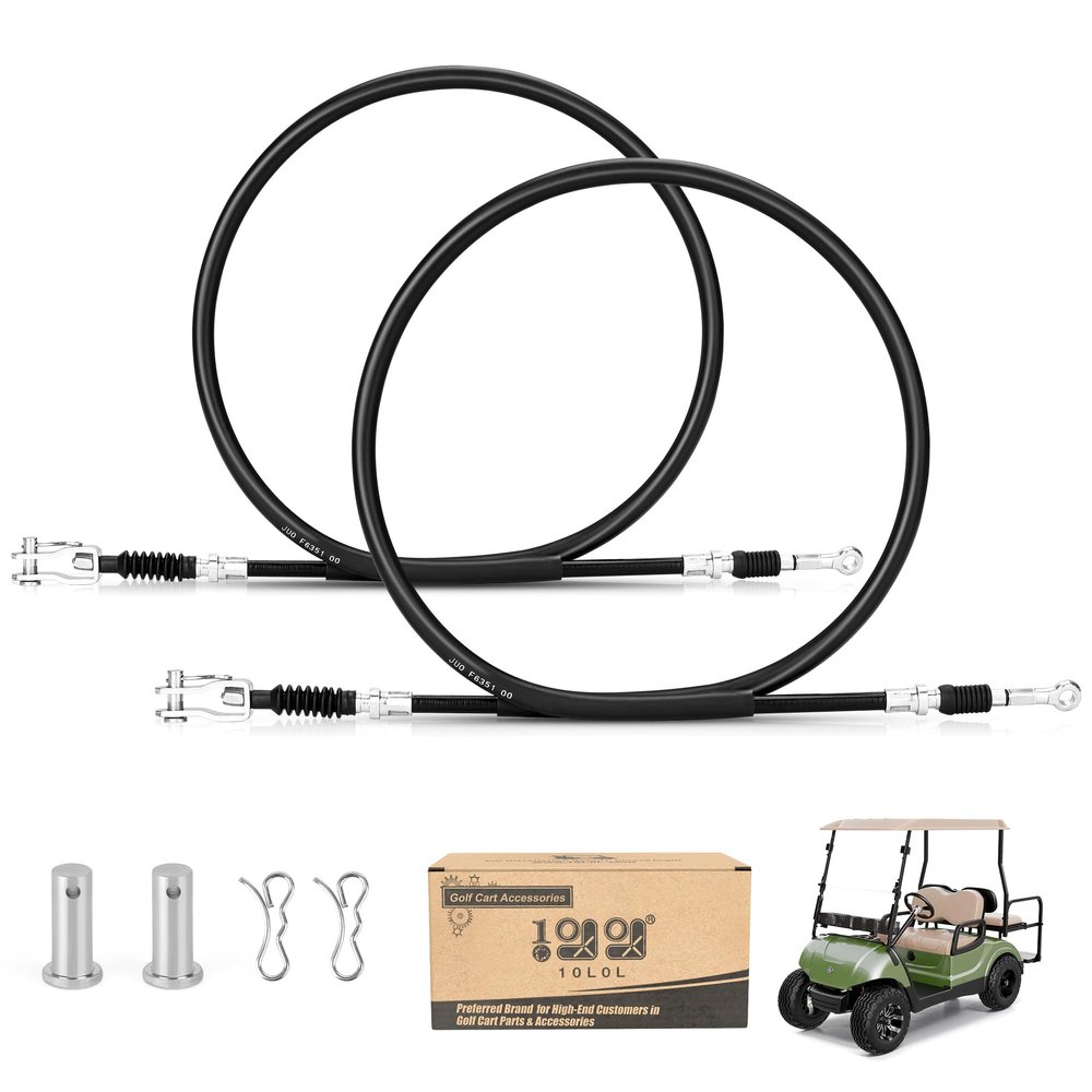 10L0L Golf Cart Brake Cable Set 2PCS for Yamaha G8 G14 G16 G19 G20 G22 Gas and Electric Replaces Passenger Side OEM Part# JF2-F6351-10 & Driver Side OEM Part# JF2-F6341-00