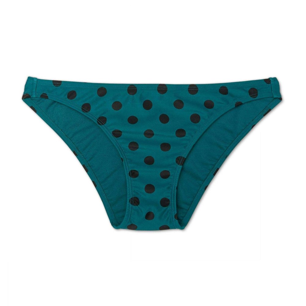 Xhilaration Women's Hipster Bikini Bottom Teal Polka Dot X-Large