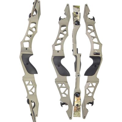 21" Archery Recurve Bow Riser Handle Aluminum Alloy ILF Bow Riser Takedown Bow Grip Right Handed for Recurve Bow Accessories (Gray)