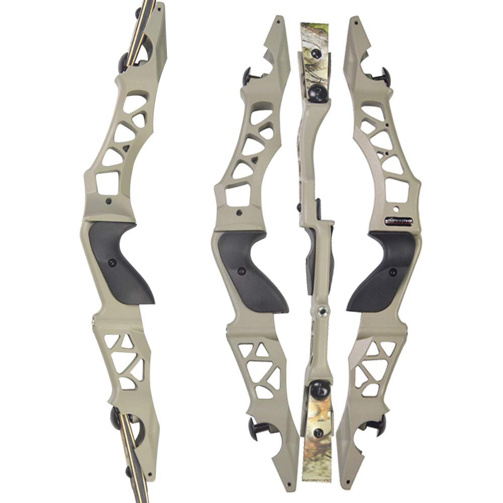21" Archery Recurve Bow Riser Handle Aluminum Alloy ILF Bow Riser Takedown Bow Grip Right Handed for Recurve Bow Accessories (Gray)