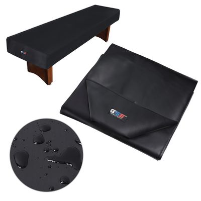 GSE Games & Sports Expert 14' Black Heavy-Duty Leatherette Shuffleboard Table Cover for Shuffleboard Table Accessories