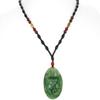 1.9" China Certified Nature Hetian Nephrite Green Jade Fortune Fish and Lotus Hand Carved Necklace Pendant 2530 view 1