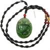 1.9" China Certified Nature Hetian Nephrite Green Jade Fortune Fish and Lotus Hand Carved Necklace Pendant 2530 view 4