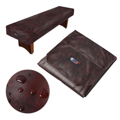 GSE Games & Sports Expert 16' Brown Heavy-Duty Leatherette Shuffleboard Table Cover for Shuffleboard Table Accessories