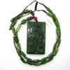 2.4" China Certified Nature Hetian Nephrite Green Jade Aspicious Double Dragon Hand Carved Necklace Pendant 2547 view 3