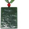 2.3" China Certified Nature Hetian Nephrite Green Jade Lucky Pine Tree Hand Carved Necklace Pendant 2533 view 3