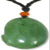 1.9" China Certified Nature Hetian Nephrite Green Jade Fortune Gourd and Ruyi Hand Caved Necklace Pendant 2529 view 3